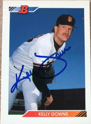 Kelly Downs Signed 1992 Bowman Baseball Card - San Francisco Giants - PastPros