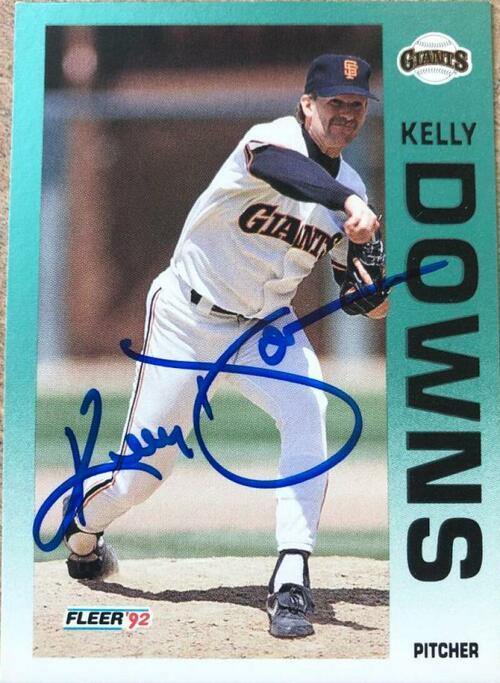 Kelly Downs Signed 1992 Fleer Baseball Card - San Francisco Giants - PastPros