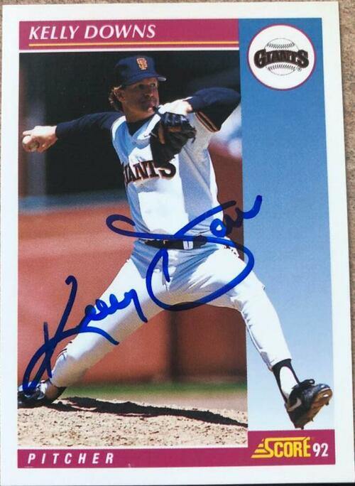 Kelly Downs Signed 1992 Score Baseball Card - San Francisco Giants - PastPros