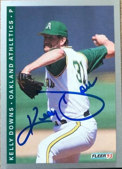 Kelly Downs Signed 1993 Fleer Baseball Card - Oakland A's