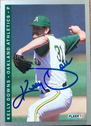 Kelly Downs Signed 1993 Fleer Baseball Card - Oakland A's