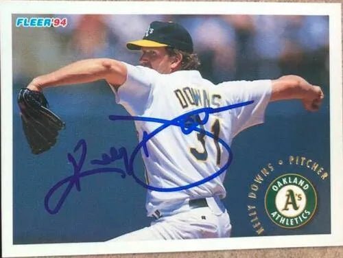 Kelly Downs Signed 1994 Fleer Baseball Card - Oakland A's