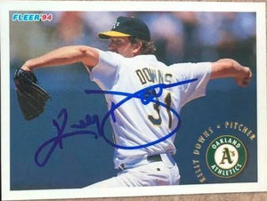 Kelly Downs Signed 1994 Fleer Baseball Card - Oakland A's