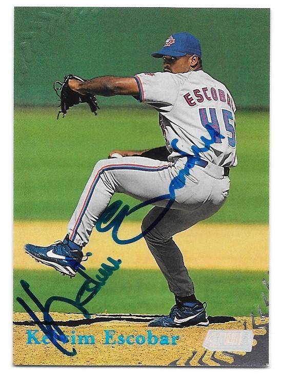 Kelvim Escobar Signed 1998 Stadium Club Baseball Card - Toronto Blue Jays - PastPros