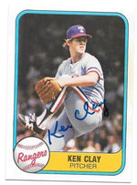 Ken Clay Signed 1981 Fleer Baseball Card - Texas Rangers