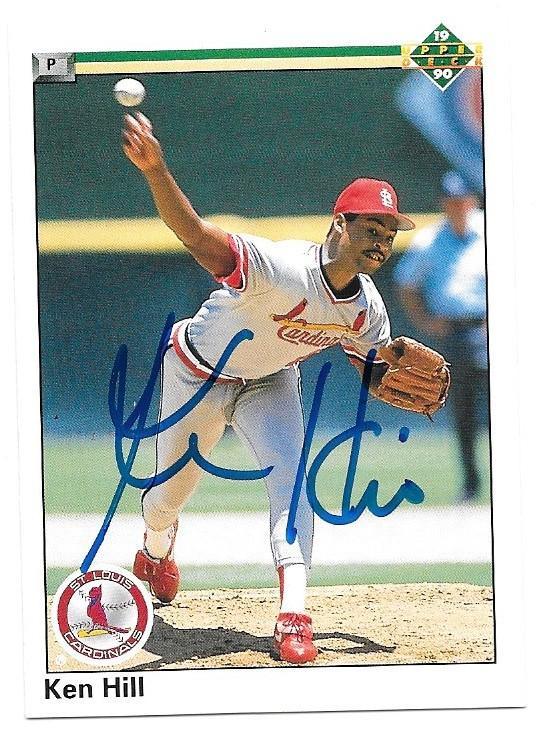 Ken Hill Signed 1990 Upper Deck Baseball Card - St Louis Cardinals - PastPros