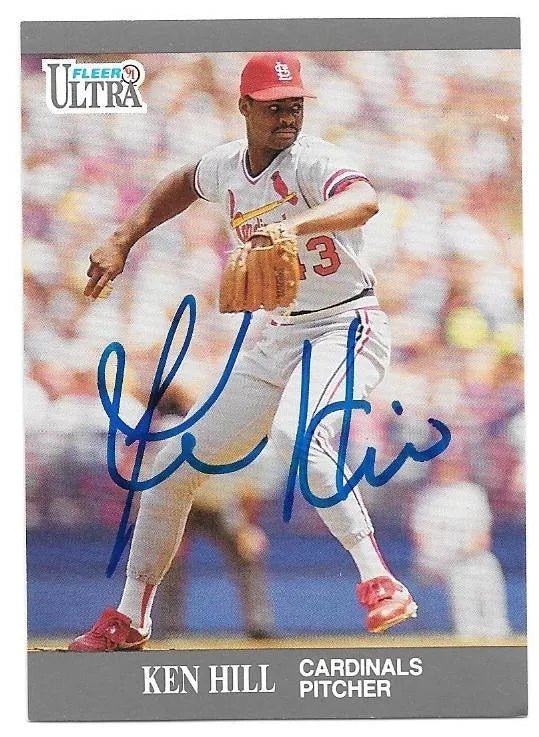 Ken Hill Signed 1991 Fleer Ultra Baseball Card - St Louis Cardinals