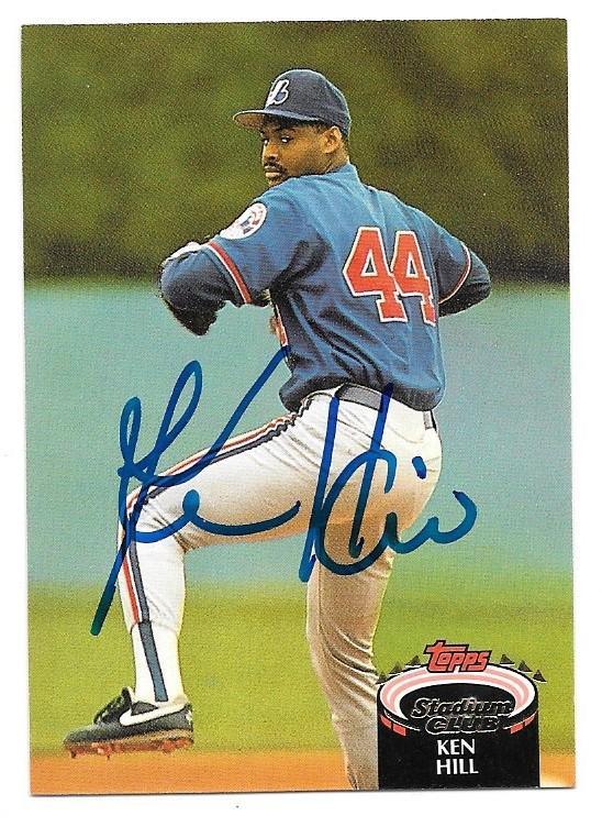 Ken Hill Signed 1992 Topps Stadium Baseball Card - Montreal Expos - PastPros