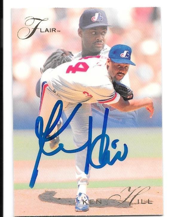 Ken Hill Signed 1993 Flair Baseball Card - Montreal Expos - PastPros