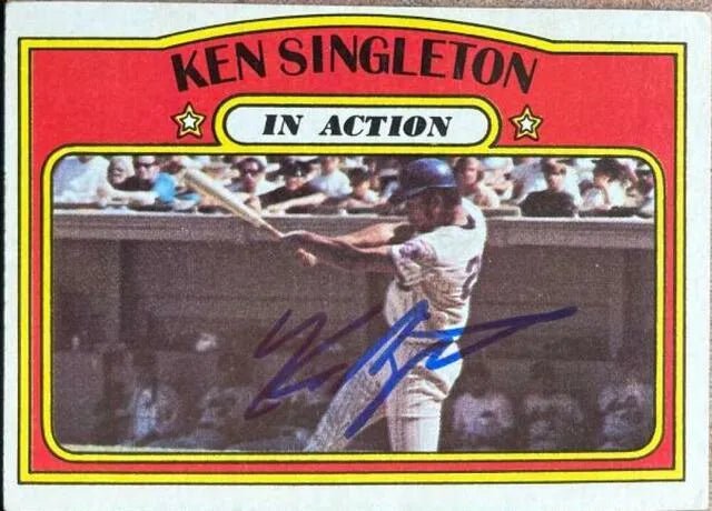 Ken Singleton Signed 1972 Topps In Action Baseball Card - New York Mets