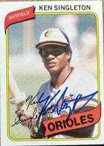 Ken Singleton Signed 1980 Topps Baseball Card - Baltimore Orioles