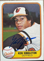 Ken Singleton Signed 1981 Fleer Baseball Card - Baltimore Orioles