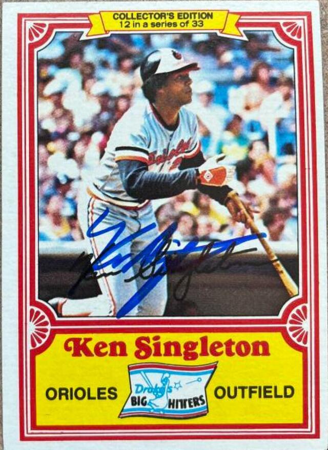Ken Singleton Signed 1981 Topps Drake's Big Hitters Baseball Card - Baltimore Orioles - PastPros