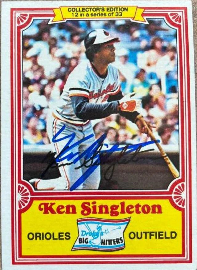 Ken Singleton Signed 1981 Topps Drake's Big Hitters Baseball Card - Baltimore Orioles