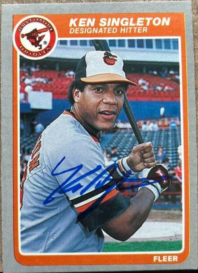 Ken Singleton Signed 1985 Fleer Baseball Card - Baltimore Orioles - PastPros