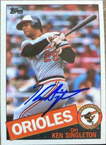 Ken Singleton Signed 1985 Topps Baseball Card - Baltimore Orioles