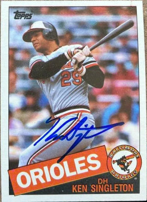 Ken Singleton Signed 1985 Topps Baseball Card - Baltimore Orioles
