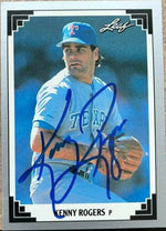 Kenny Rogers Signed 1991 Leaf Baseball Card - Texas Rangers
