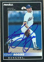 Kenny Rogers Signed 1992 Pinnacle Baseball Card - Texas Rangers - PastPros