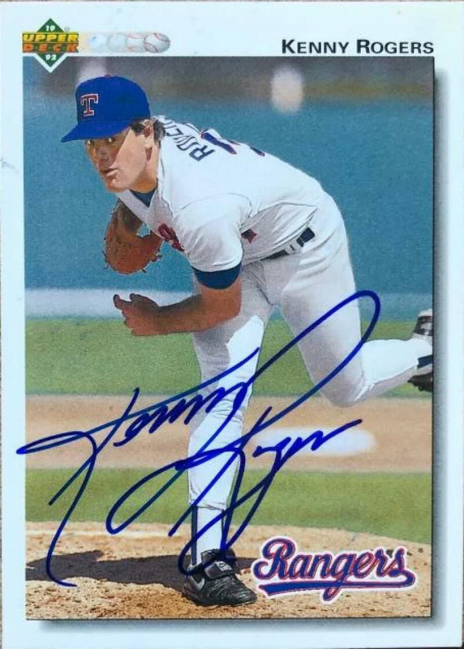 Kenny Rogers Signed 1992 Upper Deck Baseball Card - Texas Rangers