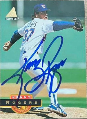 Kenny Rogers Signed 1994 Pinnacle Baseball Card - Texas Rangers