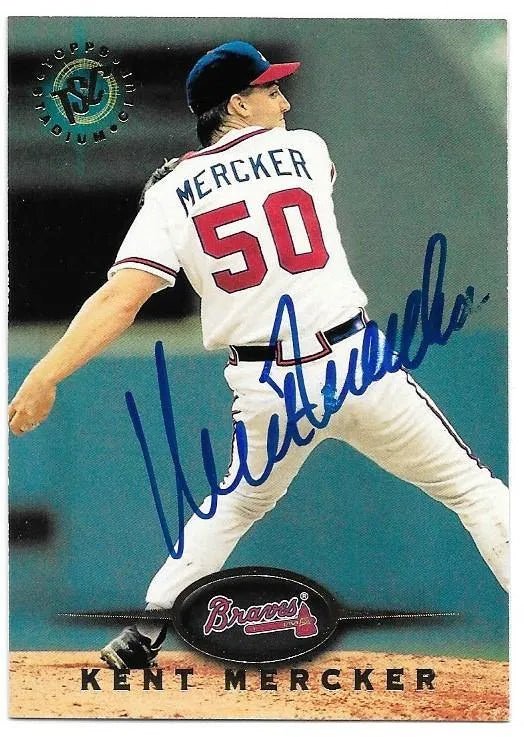 Kent Mercker Signed 1995 Stadium Club Baseball Card - Atlanta Braves