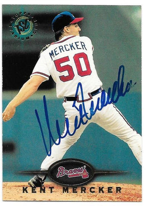 Kent Mercker Signed 1995 Stadium Club Baseball Card - Atlanta Braves - PastPros