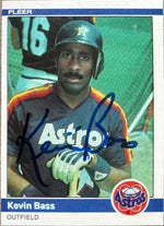 Kevin Bass Signed 1984 Fleer Baseball Card - Houston Astros