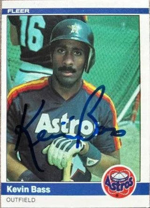 Kevin Bass Signed 1984 Fleer Baseball Card - Houston Astros