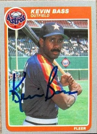 Kevin Bass Signed 1985 Fleer Baseball Card - Houston Astros