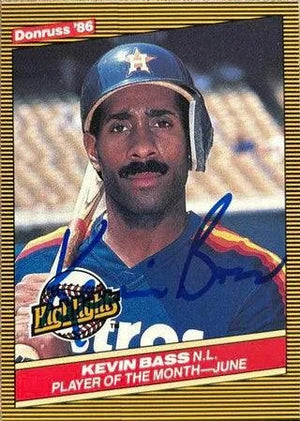 Kevin Bass Signed 1986 Donruss Highlights Baseball Card - Houston Astros