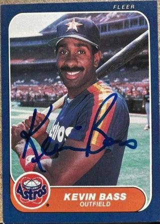 Kevin Bass Signed 1986 Fleer Baseball Card - Houston Astros