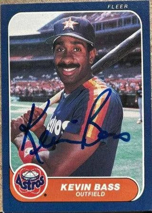 Kevin Bass Signed 1986 Fleer Baseball Card - Houston Astros