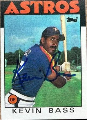 Kevin Bass Signed 1986 Topps Baseball Card - Houston Astros