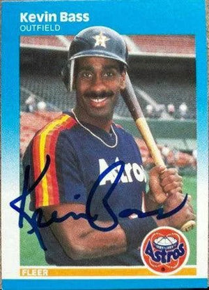 Kevin Bass Signed 1987 Fleer Baseball Card - Houston Astros