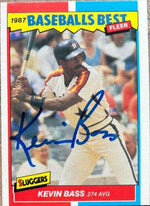 Kevin Bass Signed 1987 Fleer Baseball's Best Baseball Card - Houston Astros - PastPros