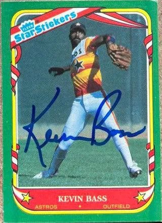 Kevin Bass Signed 1987 Fleer Star Stickers Baseball Card - Houston Astros