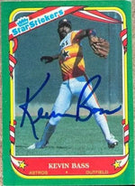 Kevin Bass Signed 1987 Fleer Star Stickers Baseball Card - Houston Astros