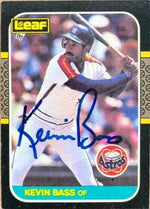 Kevin Bass Signed 1987 Leaf Baseball Card - Houston Astros