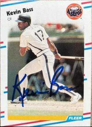 Kevin Bass Signed 1988 Fleer Baseball Card - Houston Astros