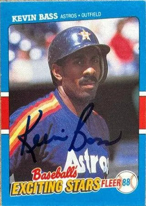 Kevin Bass Signed 1988 Fleer Exciting Stars Baseball Card - Houston Astros