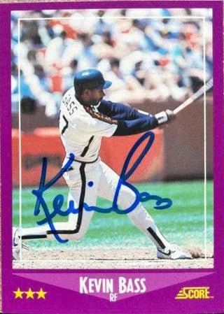 Kevin Bass Signed 1988 Score Baseball Card - Houston Astros
