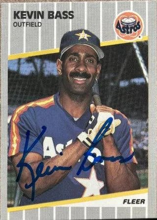 Kevin Bass Signed 1989 Fleer Baseball Card - Houston Astros