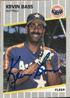 Kevin Bass Signed 1989 Fleer Baseball Card - Houston Astros