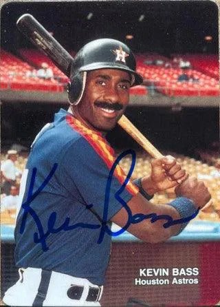 Kevin Bass Signed 1989 Mother's Cookies Baseball Card - Houston Astros