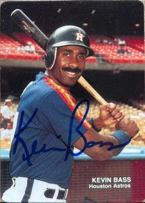 Kevin Bass Signed 1989 Mother's Cookies Baseball Card - Houston Astros