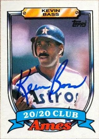 Kevin Bass Signed 1989 Topps Ames 20/20 Club Baseball Card - Houston Astros