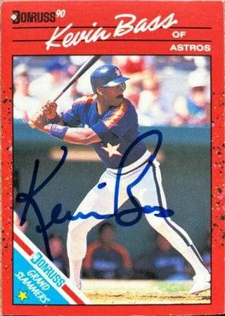 Kevin Bass Signed 1990 Donruss Grand Slammers Baseball Card - Houston Astros