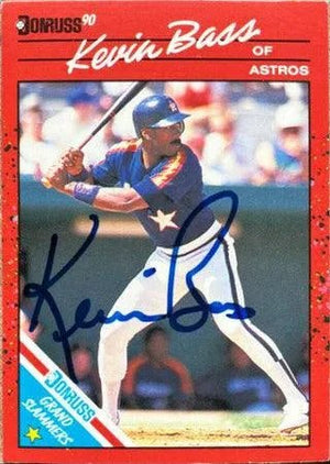 Kevin Bass Signed 1990 Donruss Grand Slammers Baseball Card - Houston Astros