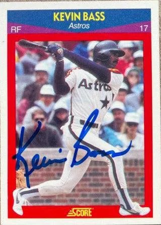 Kevin Bass Signed 1990 Score 100 Superstars Baseball Card - Houston Astros